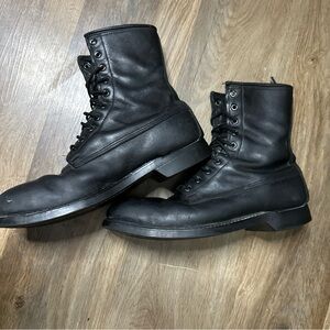 Vintage ANSI Bilrite military Classic Black Men's Leather combat Boots